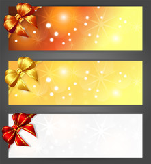 christmas banners with ribbons