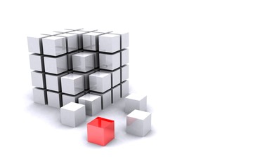 3d illustration of cubes