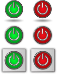 Power Button Grün Rot