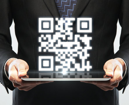 tablet with qr code