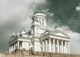Fototapeta na wymiar St Nicholas Cathedral w Helsinkach, w Finlandii