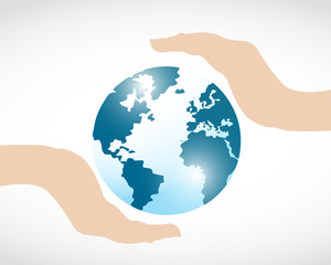 planet earth protect in hands