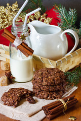 Christmas cookies and milk.