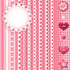 Collection design elements for scrapbook.
