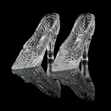 Two woman crystal shoes