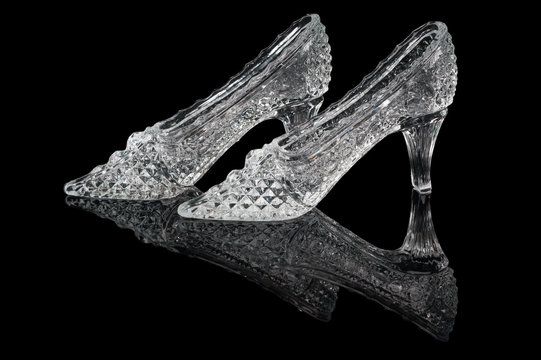 Pair of woman crystal shoes