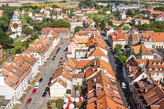 Reszel - aerial view. Poland.