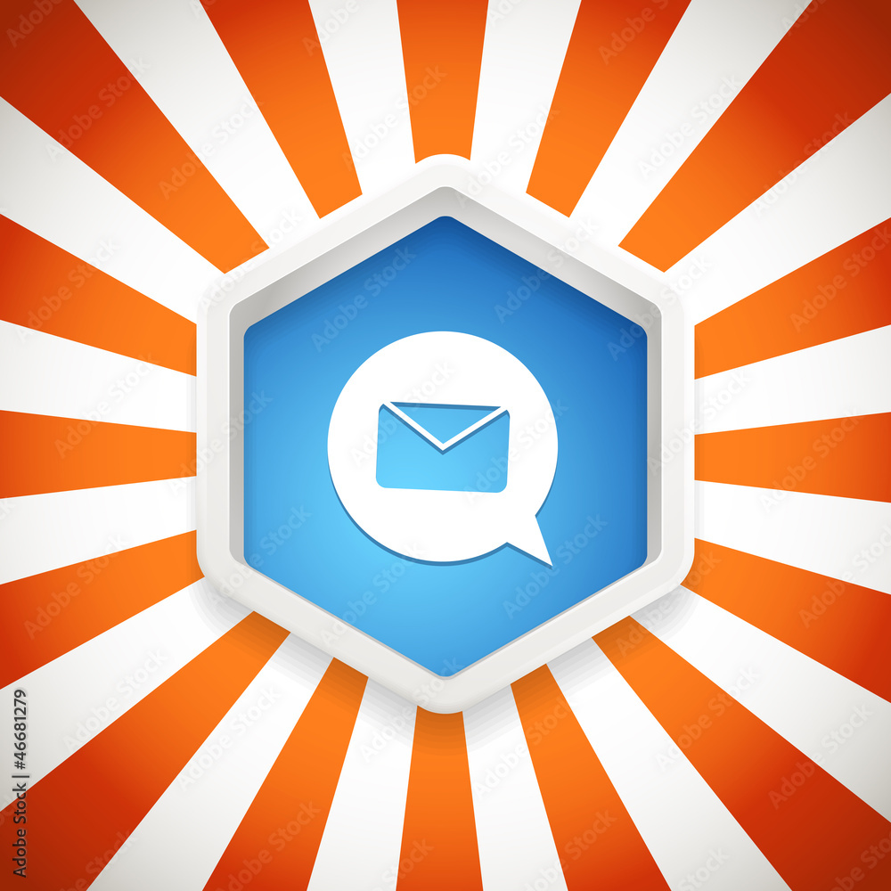 Poster rhombus cloud with icon and red rays