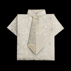 Isolated paper made shirt.