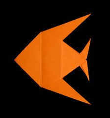 Orange fish folded origami