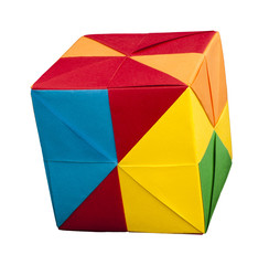 Obraz premium Paper cubes folded origami style.