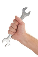 Hand with a wrench