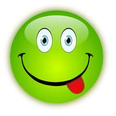 funny green smiley, vector