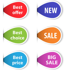 Set of colorful sticky labels for shopping