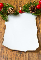 blank note with christmas decoration  