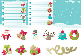 set of backgrounds and icons for christmas