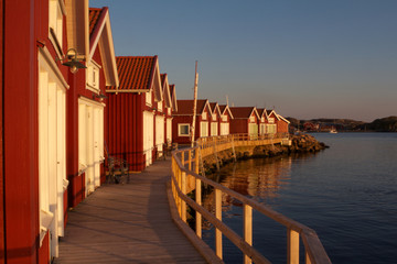 Swedish houses in Skärhamn at Sunset