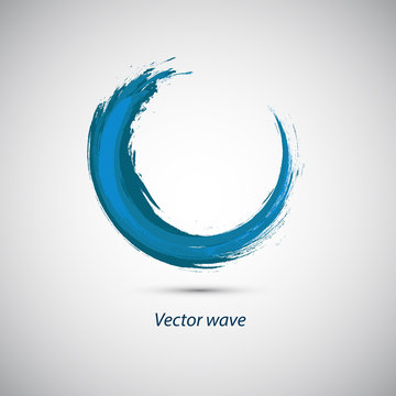 Stylized Blue Abstract Wave