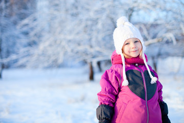 Little girl outdoors on winter day