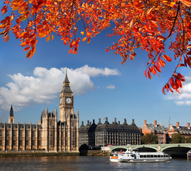 Big Ben during  autumn in London, England