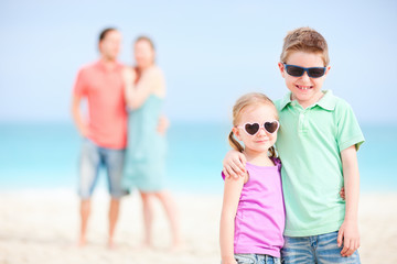 Happy family at beach