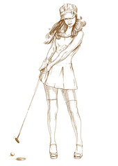 golf player (original full sized drawing)