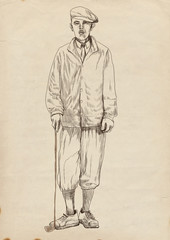 golf player (original full sized drawing)