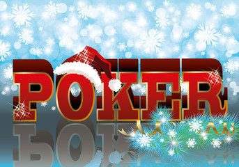 Poker xmas banner, vector illustration