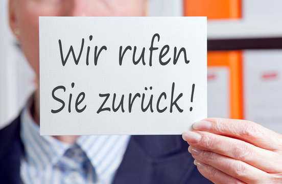 Wir rufen Sie zur&uuml;ck !