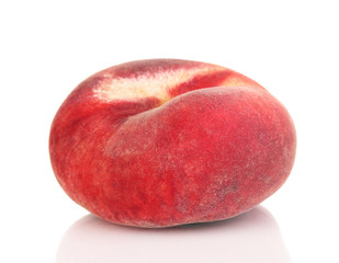 ripe fig peach isolated on white.