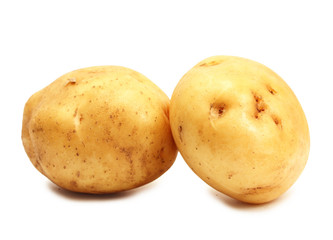 fresh potatoes isolated on white