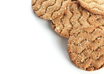 tasty crispbread isolated on white