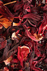 aromatic Hibiscus tea, close up