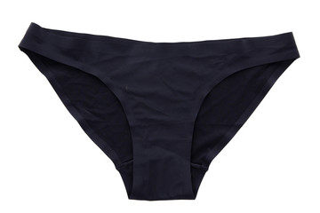 elegant black panties isolated on white