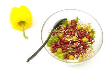 Beans Salad and Yellow Pepper