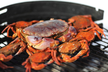 crab on charcoal grill