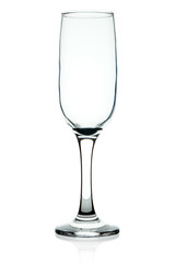 Empty wine glass on a white background.