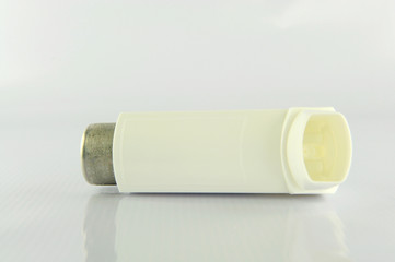 White asthma inhaler