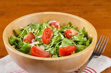 Arugula Salad with Tomatoes and Shaved Almonds