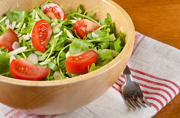 Arugula Salad with Tomatoes and Shaved Almonds