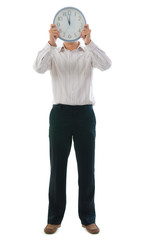 asian business male with clock