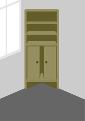 Corner cabinet.