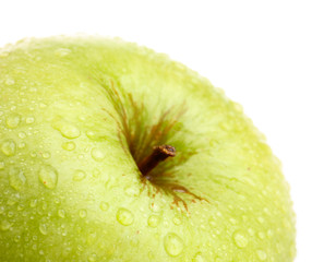 Ripe green apple isolated on white