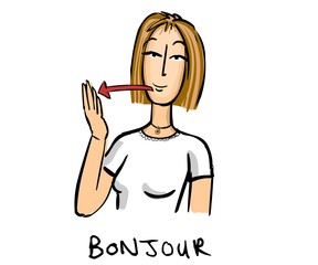 Bonjour en langage des signes © Berg Hayes