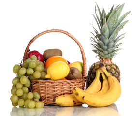 Composition with fruits isolated on white
