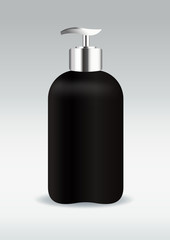 Black cosmetic bottle container