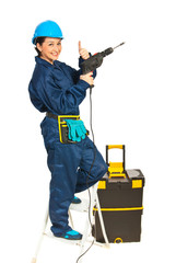 Successful driller woman