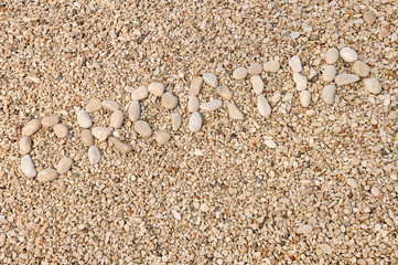 Croatia word made of pebbles, authentic picture of Hvar’s beach