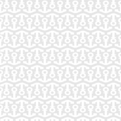 White seamless pattern with stylized anchors
