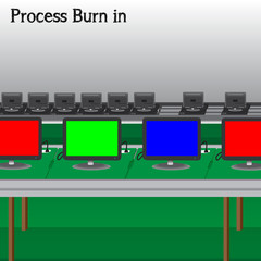 Process Burn in Production Television of Vector